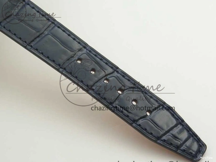 MIROTIME 0210 Fashionable Portofino IW458101 Diamond Bezel SS MK 1:1 Best Edition Blue Dial On Blue Leather Strap MIYOTA 7169